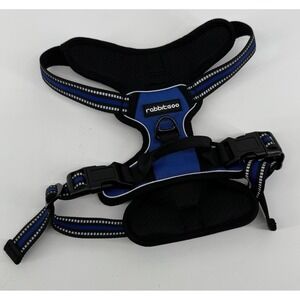 Rabbitgoo No Pull Dog Harness Blue Black Reflective Adjustable Mesh Size M